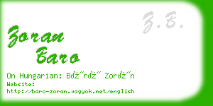 zoran baro business card
